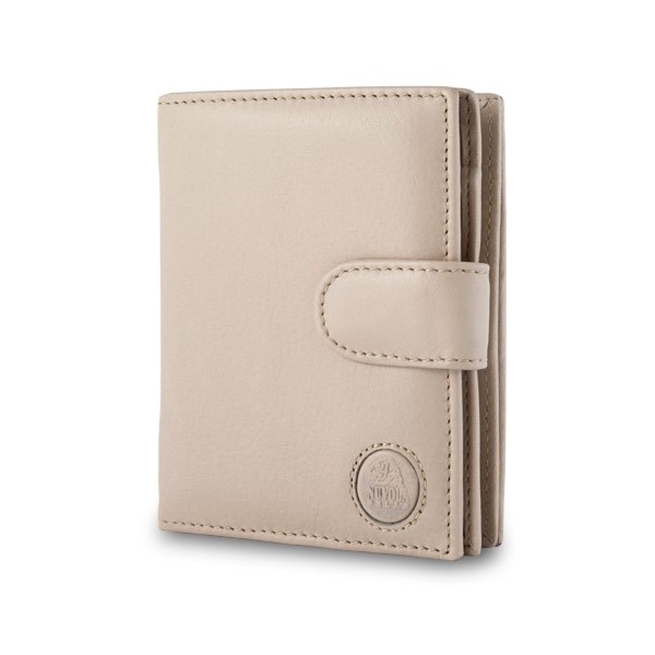NUVOLA PELLE Leather wallet with coin purse and external closure - Beige