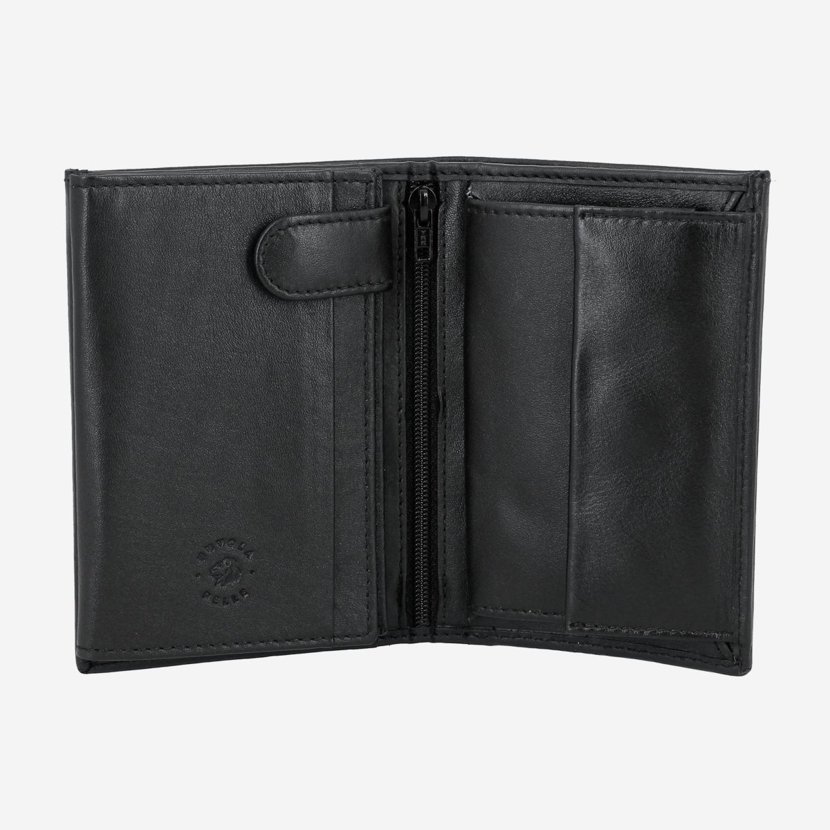 NUVOLA PELLE Mens Vertical Wallet With Coin Pocket - Black