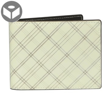 J.FOLD Leather Wallet with Coin Pouch Plaid - Ivory