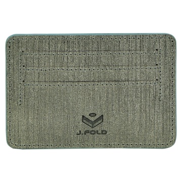 J.FOLD Flat Carrier Leather Wallet - Gray