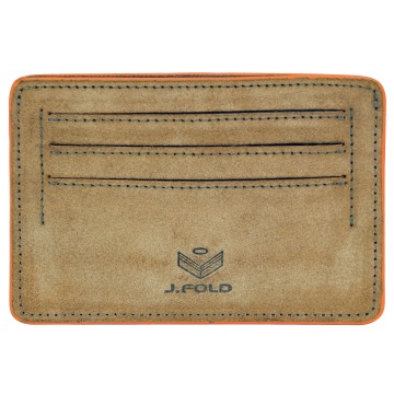 J.FOLD Flat Carrier Leather Wallet - Brown/Orange