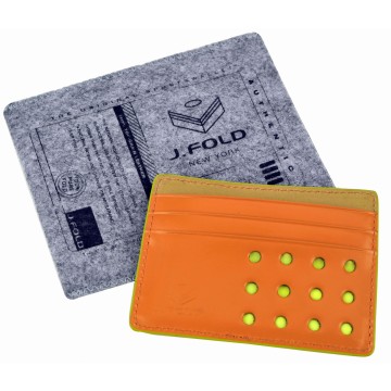 J.FOLD Flat Carrier Leather Wallet - Orange