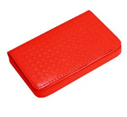 J.FOLD Leather Business Card Carrier - Red