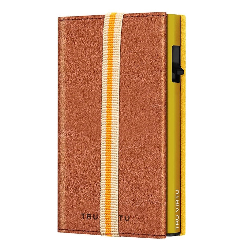 Tru Virtu travel wallet - leather and metal