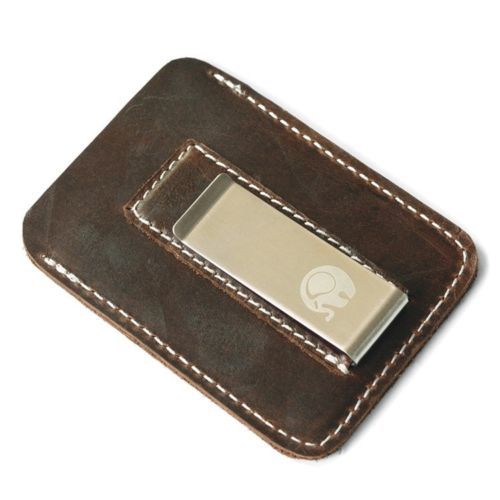Men's Money Clip Elephant Wallet, Genuine Elephant Skin Slim Wallet