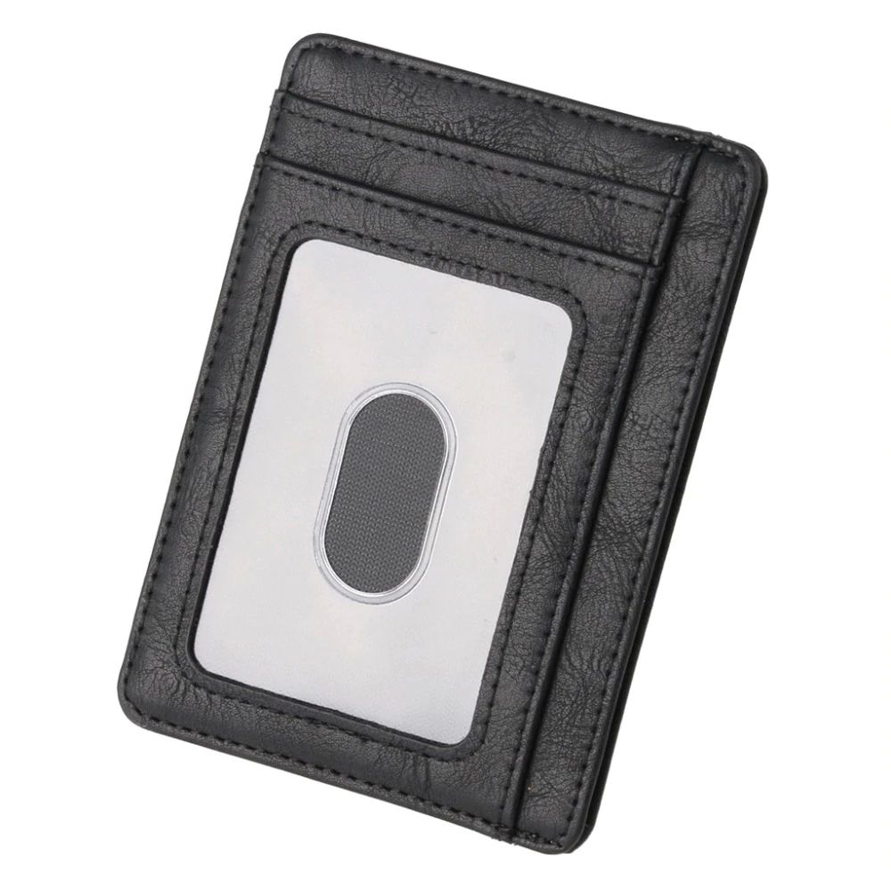 Men Slim PU Leather Wallet Card Holder Front Pocket Wallet Credit