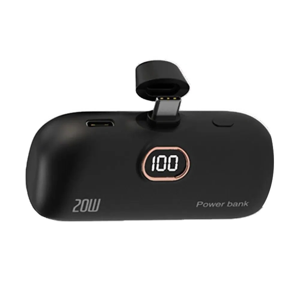 Mini Capsule Power Bank Type-C 10000mAh  - Black