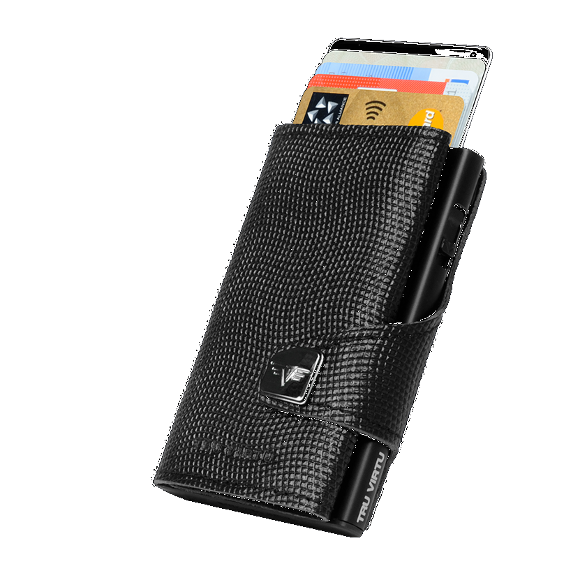 TRU VIRTU Click n Slide Wallet - Lizard Black | Wallets Online