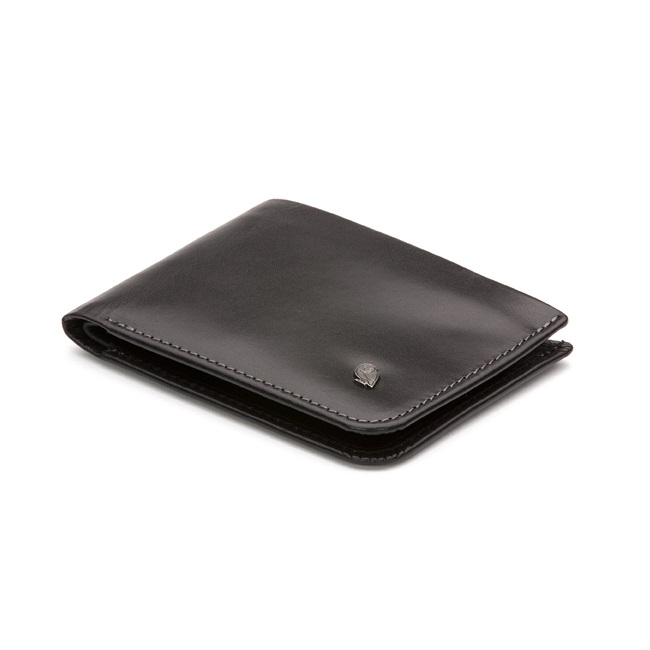 Black Minimalist Wallet With Coin Pocket 11.5x8.5