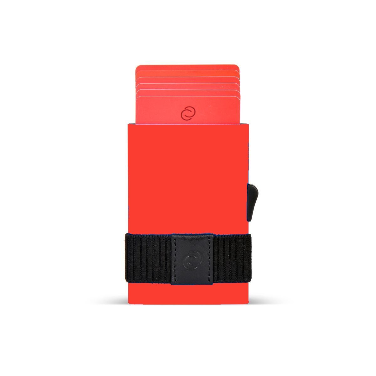 C-Secure Slim Aluminum Card Holder with Money Band - Red