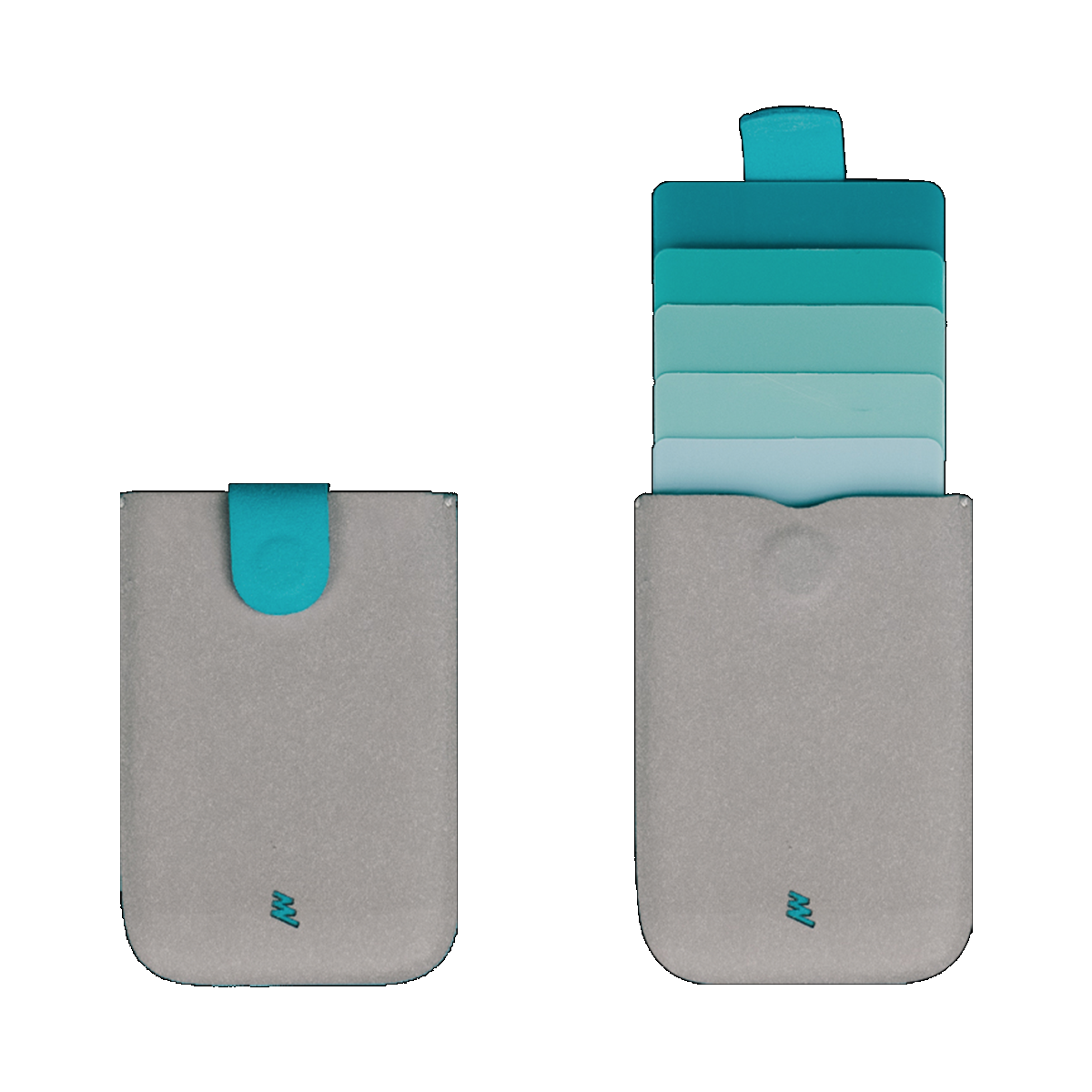 dax Cascading Pull Tab Wallet - Grey / Turquoise
