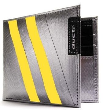 Ducti Duct Tape Bi-Fold Wallet - Silver/Yellow