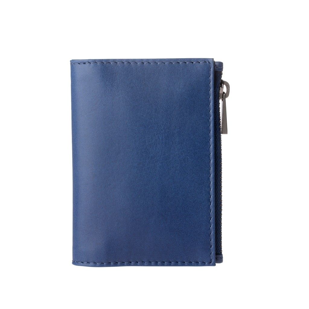 DuDu Zip-It Minimalist Leather Wallet - Blue | Wallets Online