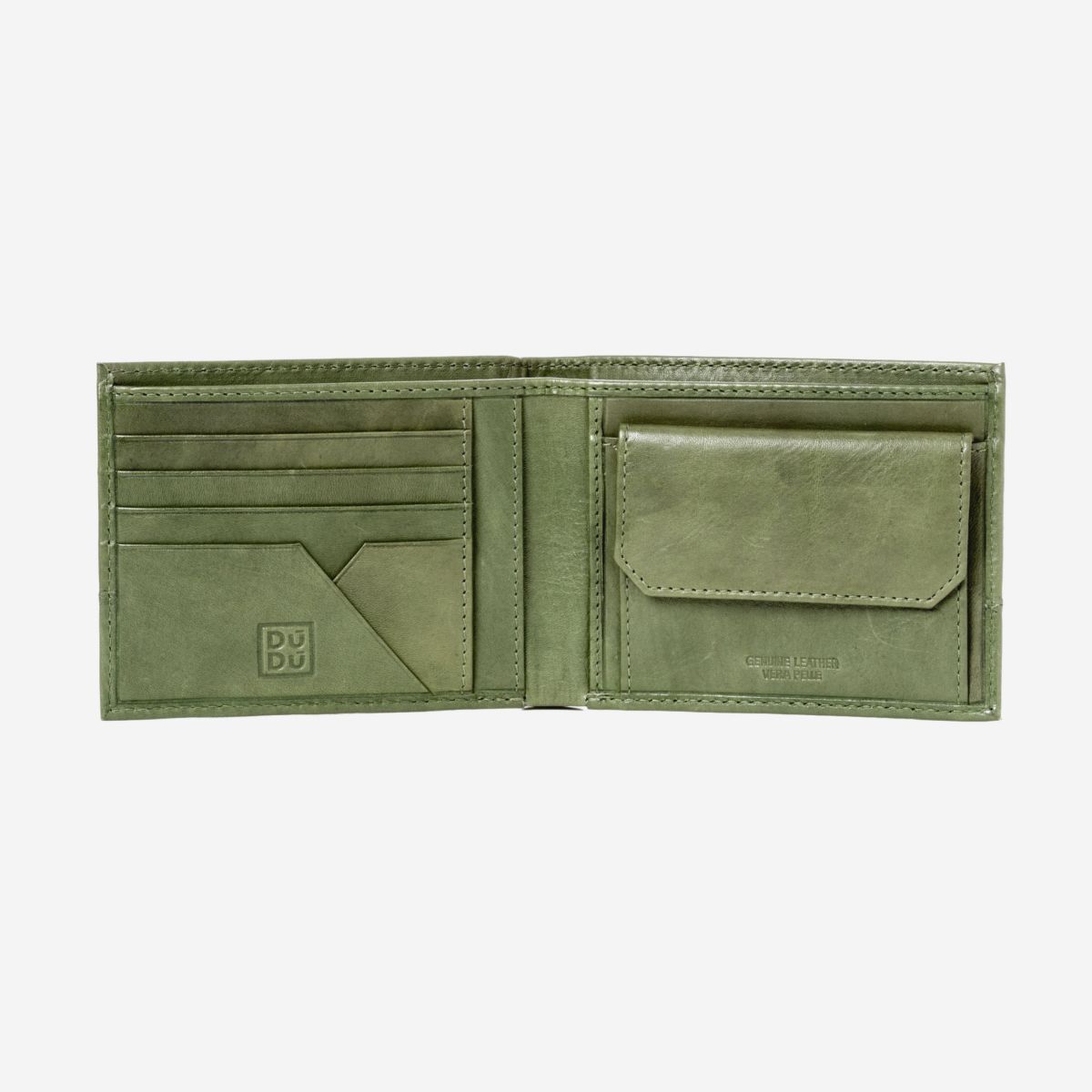 Men's Wallet with Coin Purse in Antiqued Vintage Leather Dudu