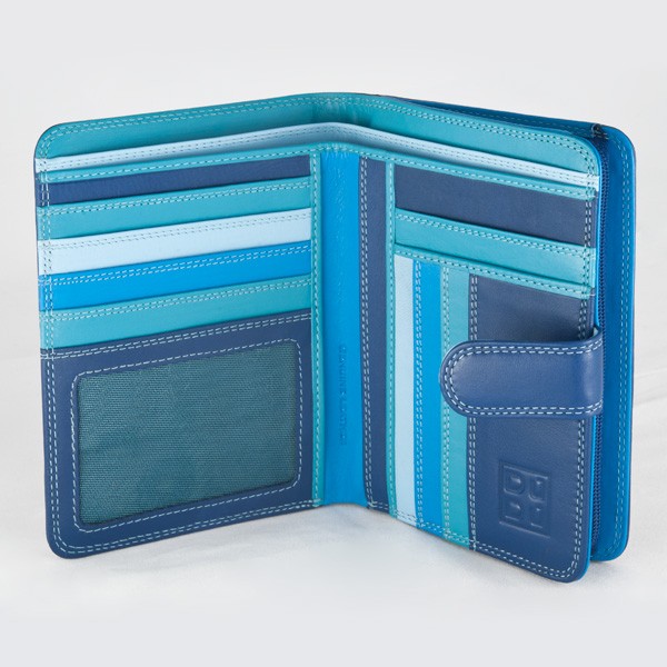 DuDu Leather multi color wallet with external coin carrier Blue ...