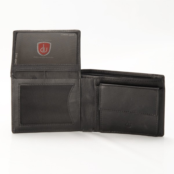dv Leather wallet with coin purse and inside secret zip compartment Black -  Wallets Brands