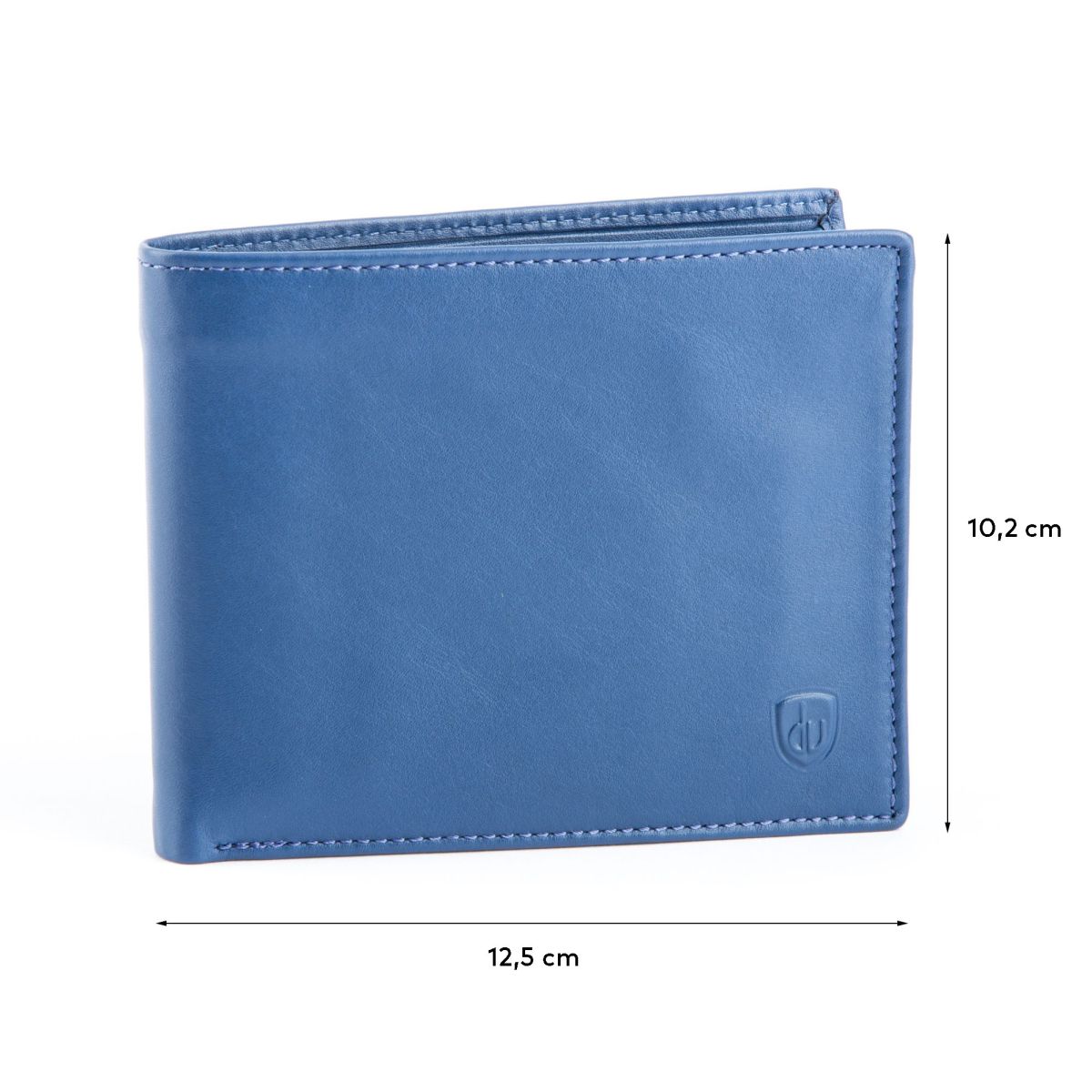 DV Leather Wallet with Coin Purse and Inside Secret Zip Compartment Blue