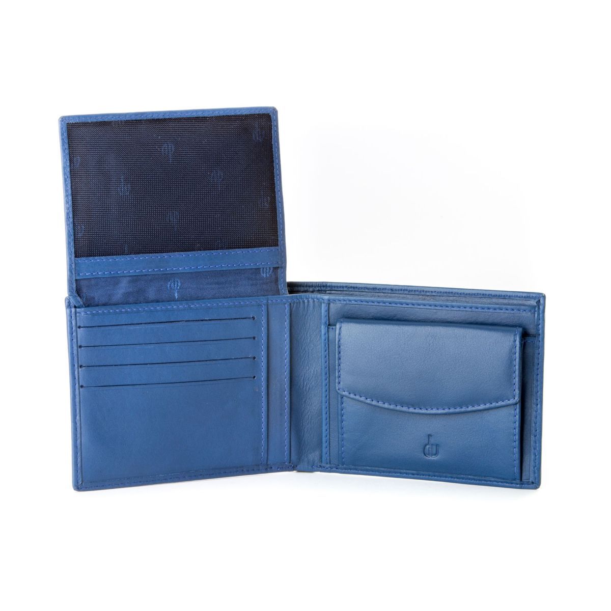 dv Leather classic wallet with coin purse and inside flap Blue - Wallets  Brands