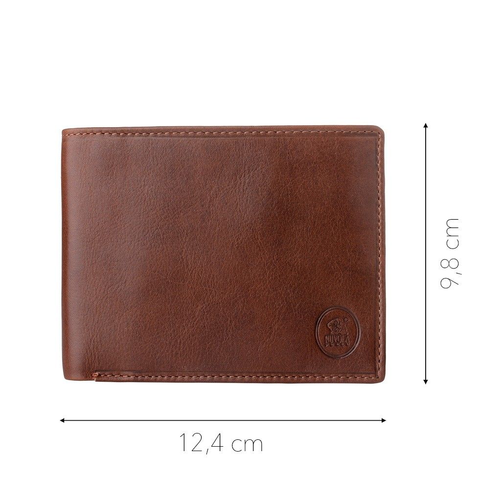 NUVOLA PELLE Mens Leather Wallet With Snap Button - Blue