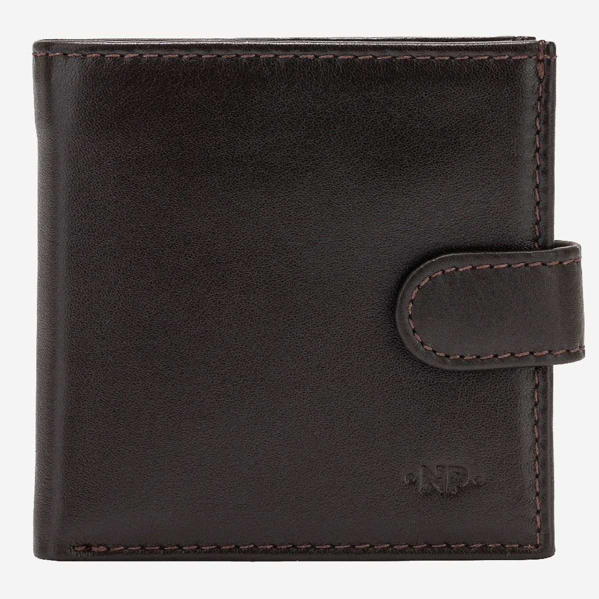 NUVOLA PELLE Mens Leather Wallet With Snap Closure Nappa - Dark Brown ...