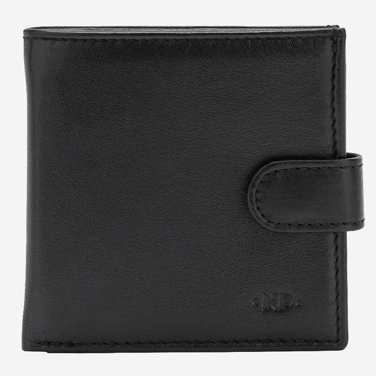 Mens Coin Purse - Leather - Snap Closure - Black