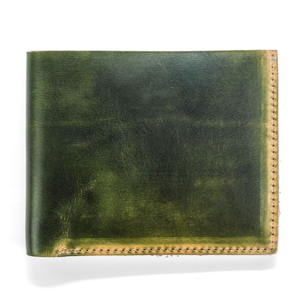 J.FOLD Hand Stained Leather Wallet - Dark Green