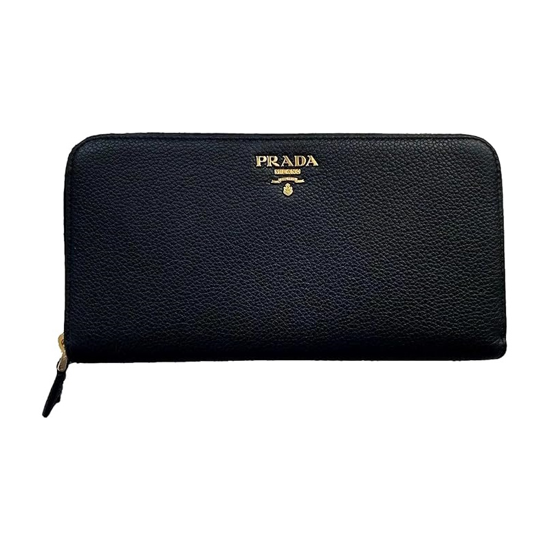 Prada Leather Wallet 1ML506 Zip Around - Black